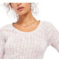 Free People Women's Pink Long Sleeve Scoop Neck Sweater Pink Size X-Small