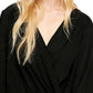Free People Women's Check On It Faux Wrap Top Black Size Large