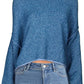 Free People Women's Bardot Sweater Navy Size Small