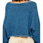 Free People Women's Bardot Sweater Navy Size Small