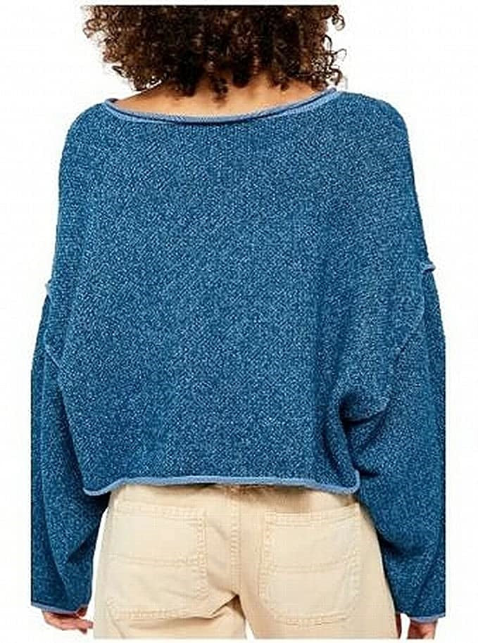 Free People Women's Bardot Sweater Navy Size Small