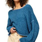 Free People Women's Bardot Sweater Navy Size Small