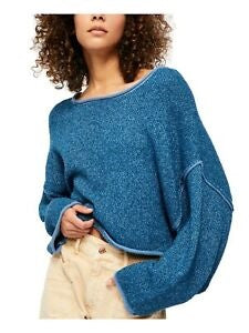 Free People Women's Bardot Sweater Navy Size Small