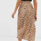 Free People Women's Normani Leopard Print Bias Cut Midi Skirt Brown Size 12