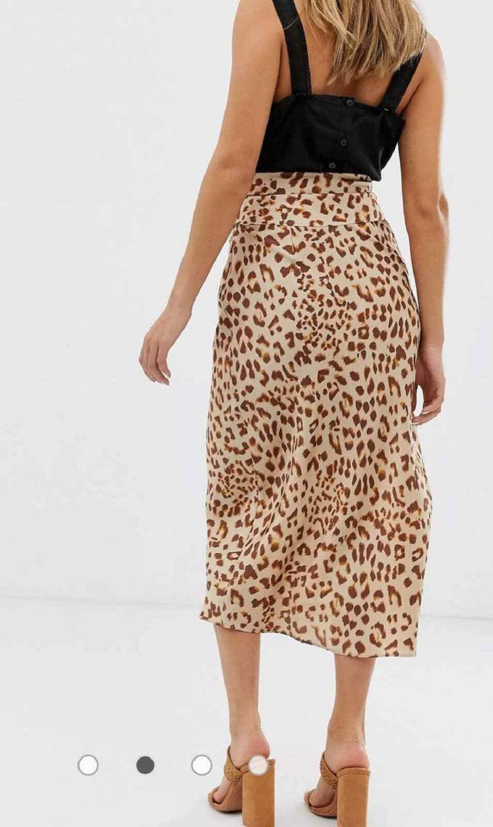 Free People Women's Normani Leopard Print Bias Cut Midi Skirt Brown Size 12