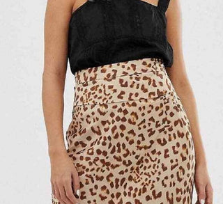 Free People Women's Normani Leopard Print Bias Cut Midi Skirt Brown Size 12
