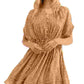 Free People Women's One Fine Day Floral Print Mini Dress Brown Size Medium