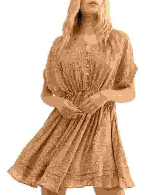 Free People Women's One Fine Day Floral Print Mini Dress Brown Size Medium