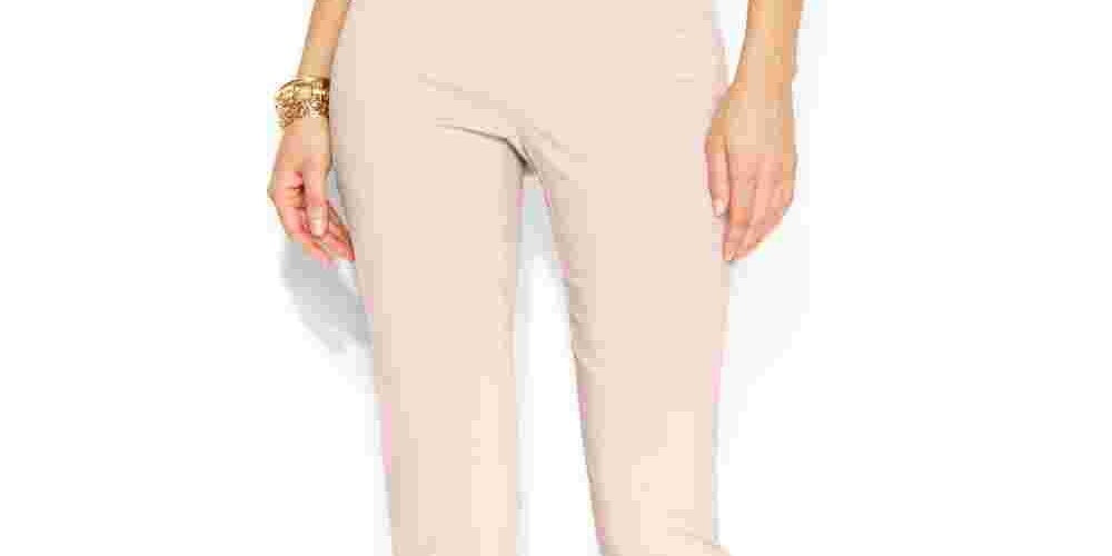 Alfani Women's Petite Tummy-Control Pull-On Capri Pants Pink Size 10 P