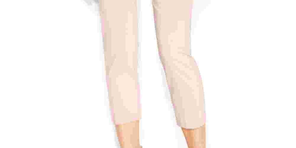 Alfani Women's Petite Tummy-Control Pull-On Capri Pants Pink Size 10 P