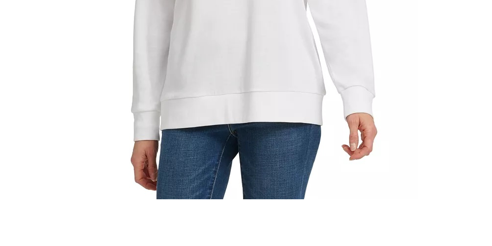 DKNY Women's Ombre Glitter Logo Sweatshirt White Size Large