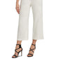 DKNY Women's Cropped Wide-Leg Pants White Size 16