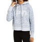 Calvin Klein Women's Zebra-Print Logo Hoodie Blue Size X-Large