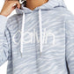 Calvin Klein Women's Zebra-Print Logo Hoodie Blue Size X-Large