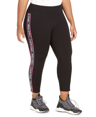 Calvin Klein Women's Logo Side CroPetite Petiteed Leggings Black Size 2X
