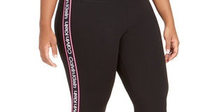Calvin Klein Women's Logo Side CroPetite Petiteed Leggings Black Size 2X