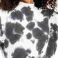 Pink Rose Juniors' Mock-Neck Tie-Dyed Sweatshirt Black Size Medium