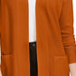 Pink Rose Juniors' Open Cardigan Sweater Dark Brown Size Medium