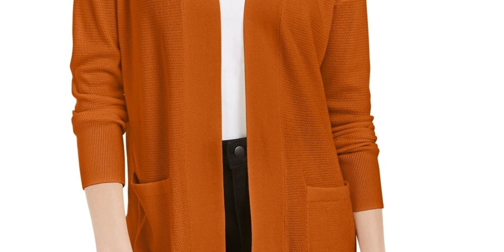 Pink Rose Juniors' Open Cardigan Sweater Dark Brown Size Medium