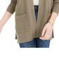 Pink Rose Junior's Open Cardigan Sweater Green Size Large
