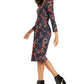 NY Collection Women's Petite Paisley-Print Pleated Dress Black Size X-Large