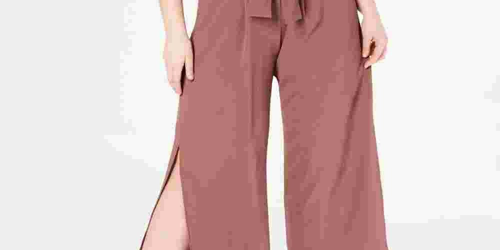 Monteau Junior's Trendy Tie Front JumPetite Smalluit Mauve Size 2X