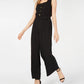 Monteau Women's Petite Square-Neck Jumpsuit Black Size Petite Large