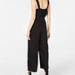 Monteau Women's Petite Square-Neck Jumpsuit Black Size Petite Large