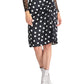 Rachel Roy Juniors' Susanna Gathered Polka Dot Midi Skirt Black Size 4