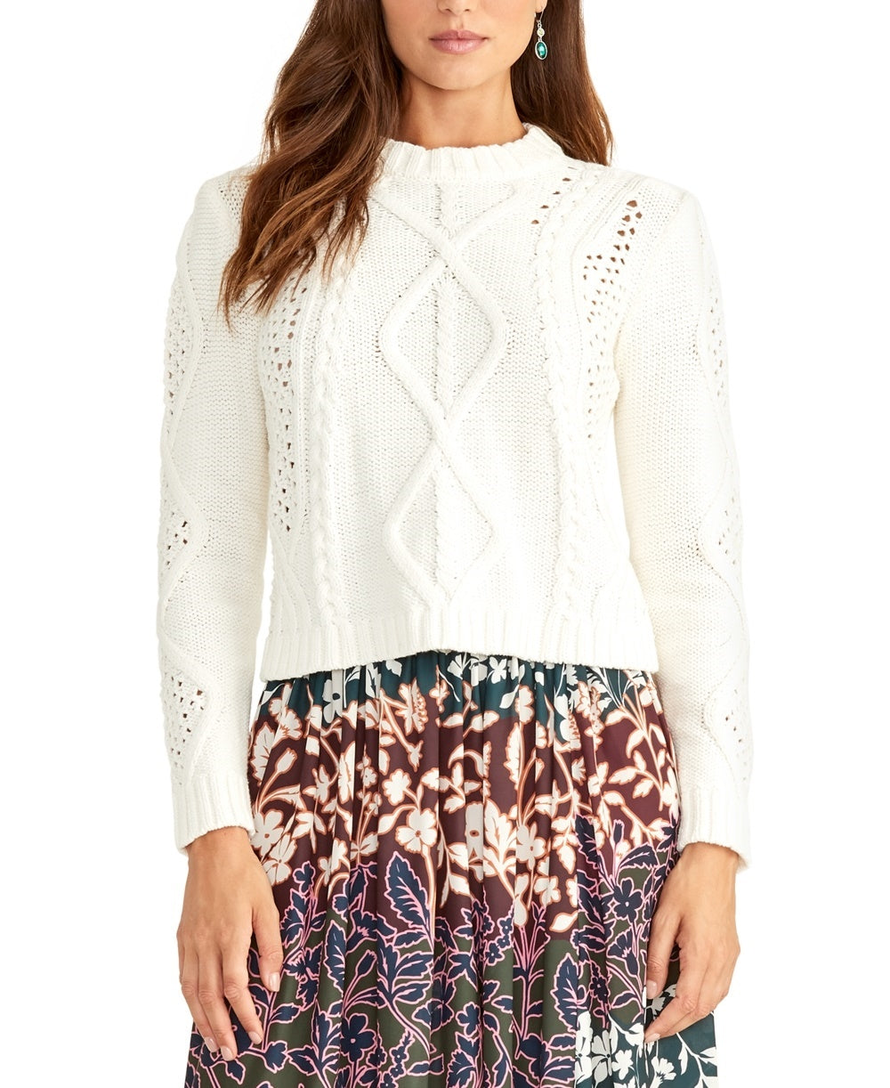 Rachel Roy Women's Adrina Pullover Sweater White Size Small