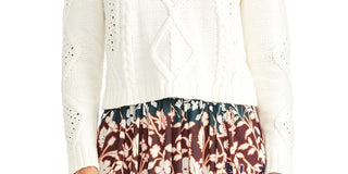 Rachel Roy Women's Adrina Pullover Sweater White Size Small