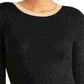 Rachel Roy Women;s Black Long Sleeve Crew Neck Blouse Evening Top Black Size Large
