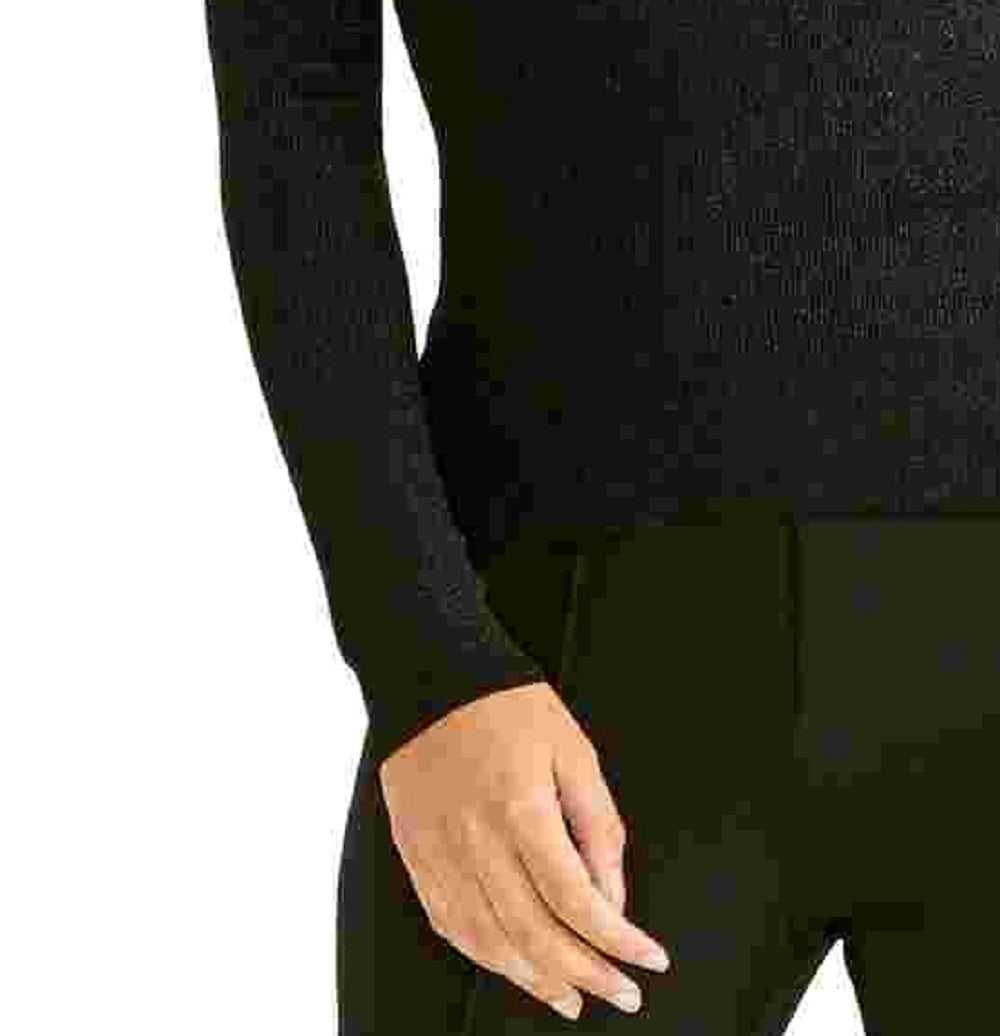 Rachel Roy Women;s Black Long Sleeve Crew Neck Blouse Evening Top Black Size Large