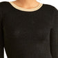 Rachel Roy Metallic Ringer Pullover Sweater Black Size X-Large