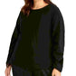 Rachel Roy Women's Trendy Plus Size Liya Drawstring-Sleeve Sweatshirt Black Size 2X