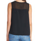Rachel Roy Women's Mesh-Yoke Sleeveless Top Black Size Small