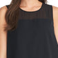Rachel Roy Women's Mesh-Yoke Sleeveless Top Black Size XX-Large