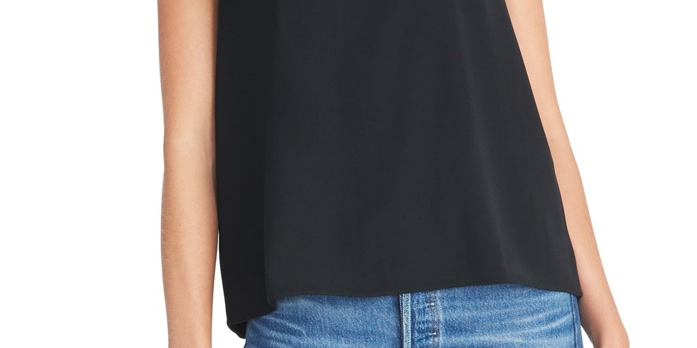 Rachel Roy Women's Mesh-Yoke Sleeveless Top Black Size XX-Large