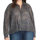 Rachel Roy Women's Trendy Plus Size Ben Metallic Crinkle Blouse silver Size 1X