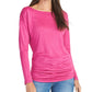 Rachel Roy Women's Chloe Boat Neck Top Pink Size X-Small