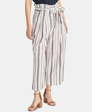 Rachel Roy Women's Belted Pocketed Zippered Striped Pants Pink Size 4