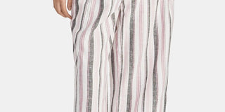 Rachel Roy Women's Belted Pocketed Zippered Striped Pants Pink Size 4