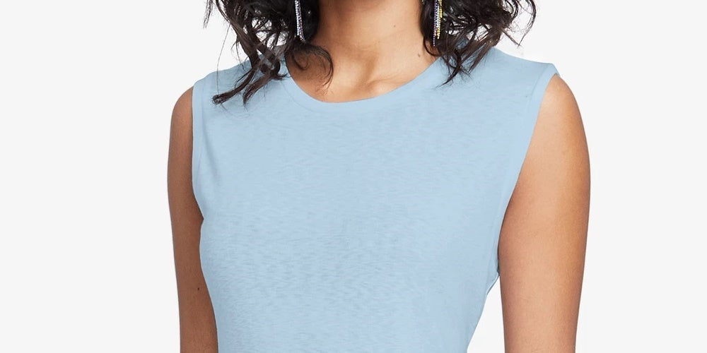 Rachel Roy Women's Twisted High Low Top  Blue Size Small