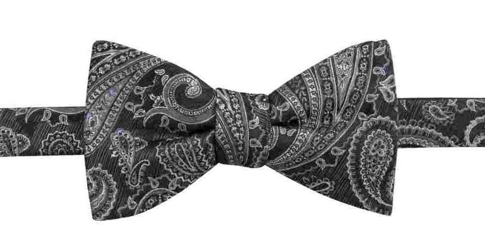 Ryan Seacrest Distinction Men's Acacia Paisley Bow Tie  Black One Size