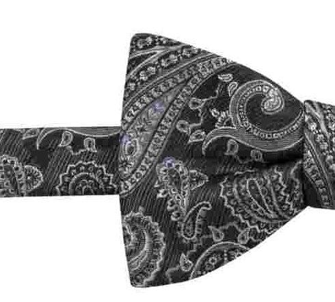 Ryan Seacrest Distinction Men's Acacia Paisley Bow Tie  Black One Size