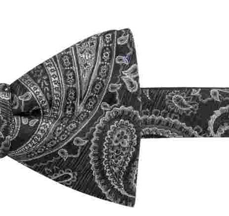 Ryan Seacrest Distinction Men's Acacia Paisley Bow Tie  Black One Size