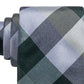 Ryan Seacrest Distinction Men's Weho Check Slim Silk Tie  Dark Green Size Regular