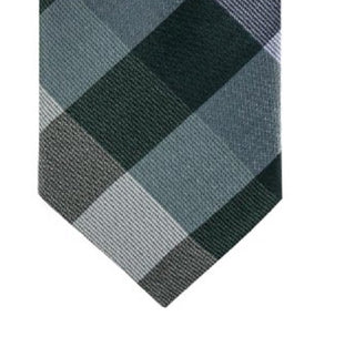 Ryan Seacrest Distinction Men's Weho Check Slim Silk Tie  Dark Green Size Regular