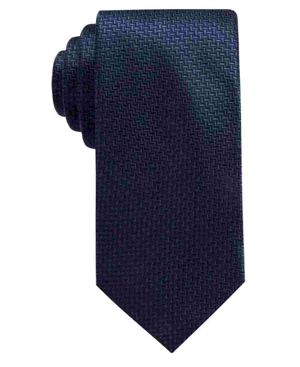 Ryan Seacrest Distinction Men's Kent Unsolid Solid Slim Silk Tie  Navy Size Regular