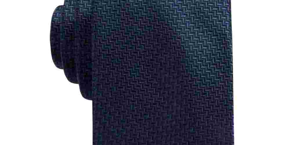 Ryan Seacrest Distinction Men's Kent Unsolid Solid Slim Silk Tie  Navy Size Regular